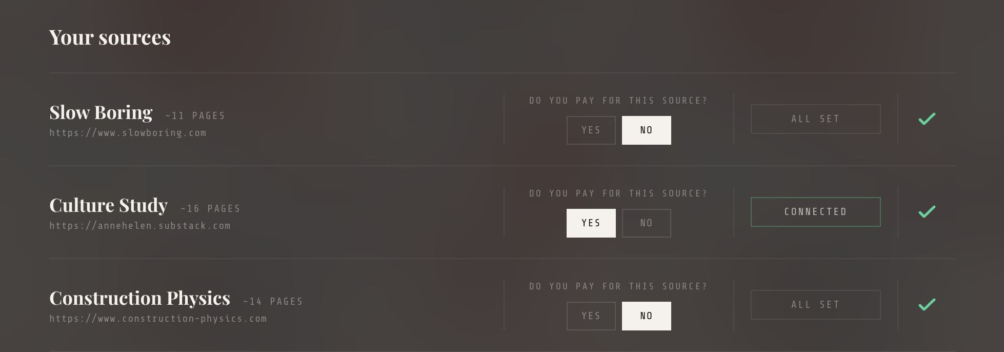 Feed Selection UI